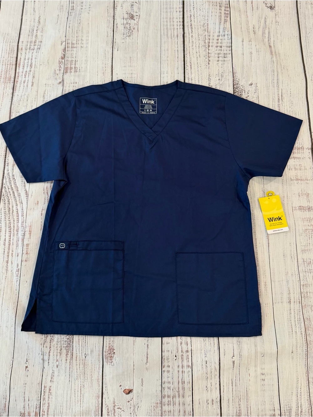 NEW Wink Classic Fit Women's Scrub shirt Navy Blue Size Large Style #101